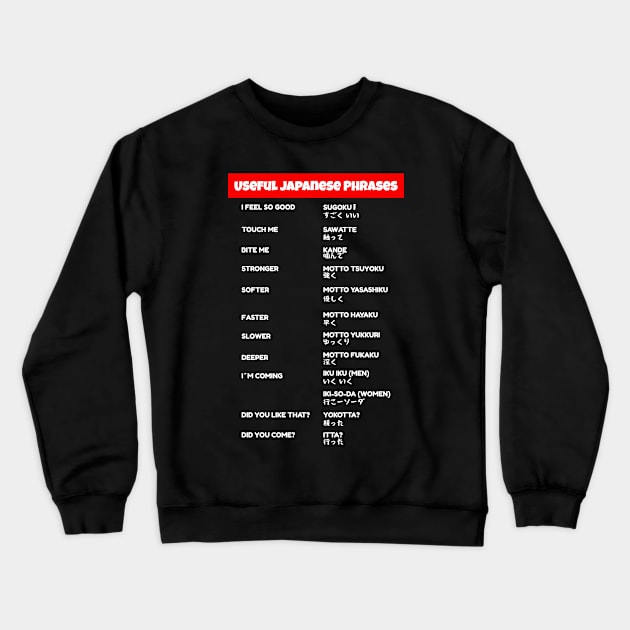 Funny Hentai Quotes Ahegao Gift I Lewd Anime lover Crewneck Sweatshirt by Alex21